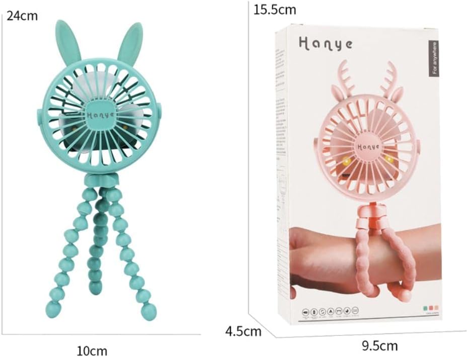 Mini ventilador portátil para cochecito de bebé, soporte en forma de pulpo, ajustable, portátil, carga USB, enfriador de aire, ventilador de viaje