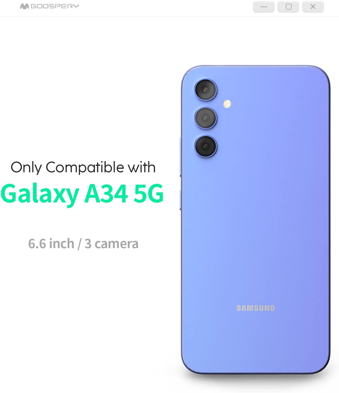 GOOSPERY Rail 2 – Funda para tarjetas con tarjetero compatible con Galaxy A34 5G silicona ligera + protección suave Soporte para tarjetas de