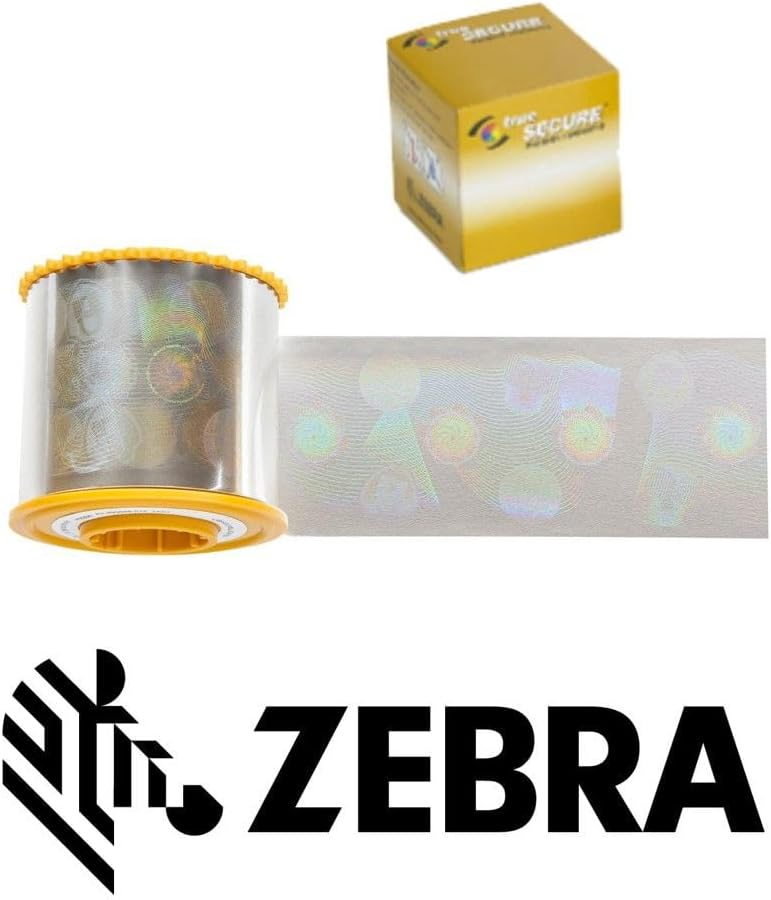 Zebra True Secure 800086-006 – Laminado holográfico – Globo del mundo 2-750 imágenes por rollo Serie ZXP – Superposición de barniz holográfico seguro