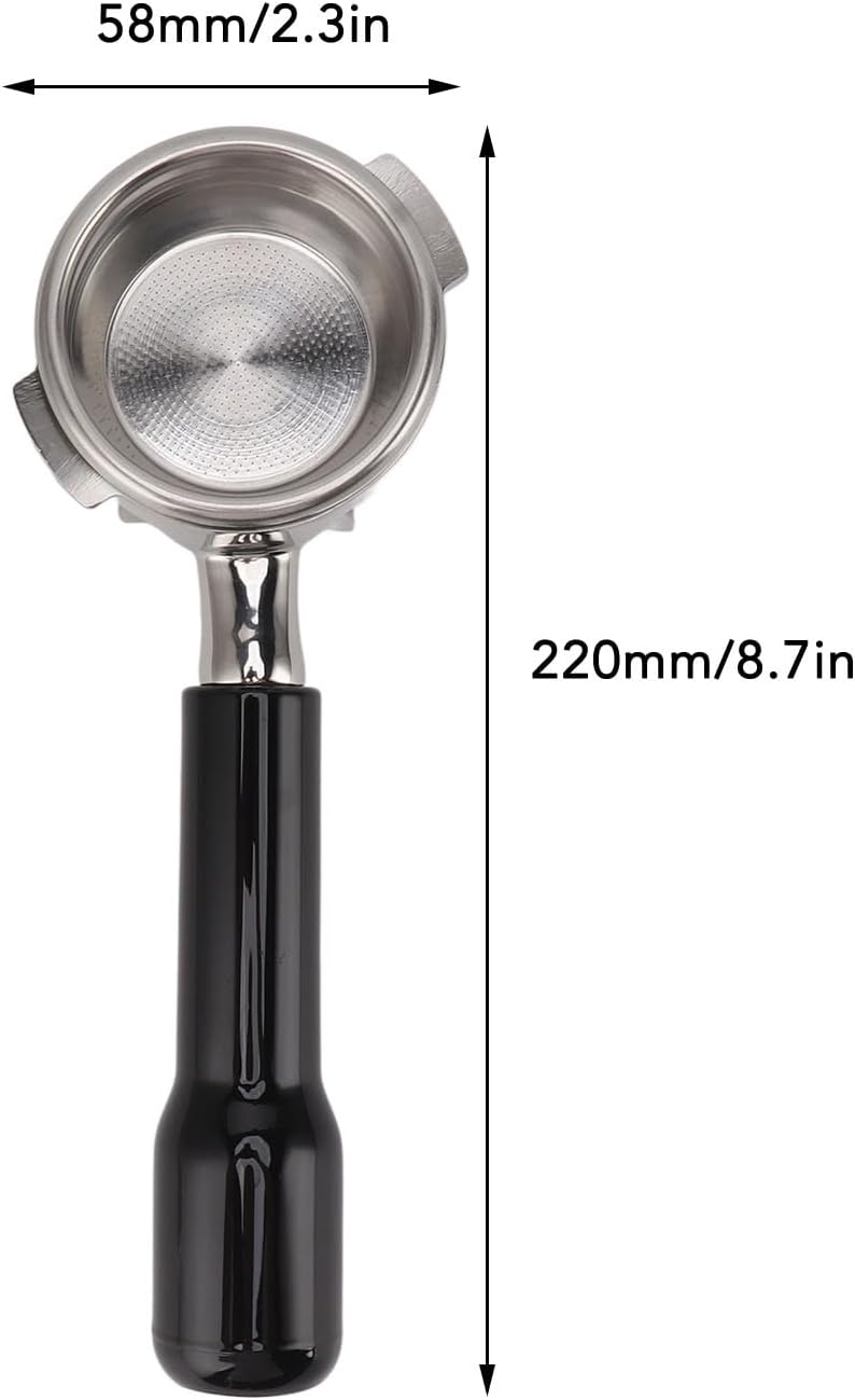 Portafiltro de acero inoxidable de 2.283 in con 2 orejas, soporte de filtro desmontable, pieza de repuesto perfecta para cafetera, mejora el