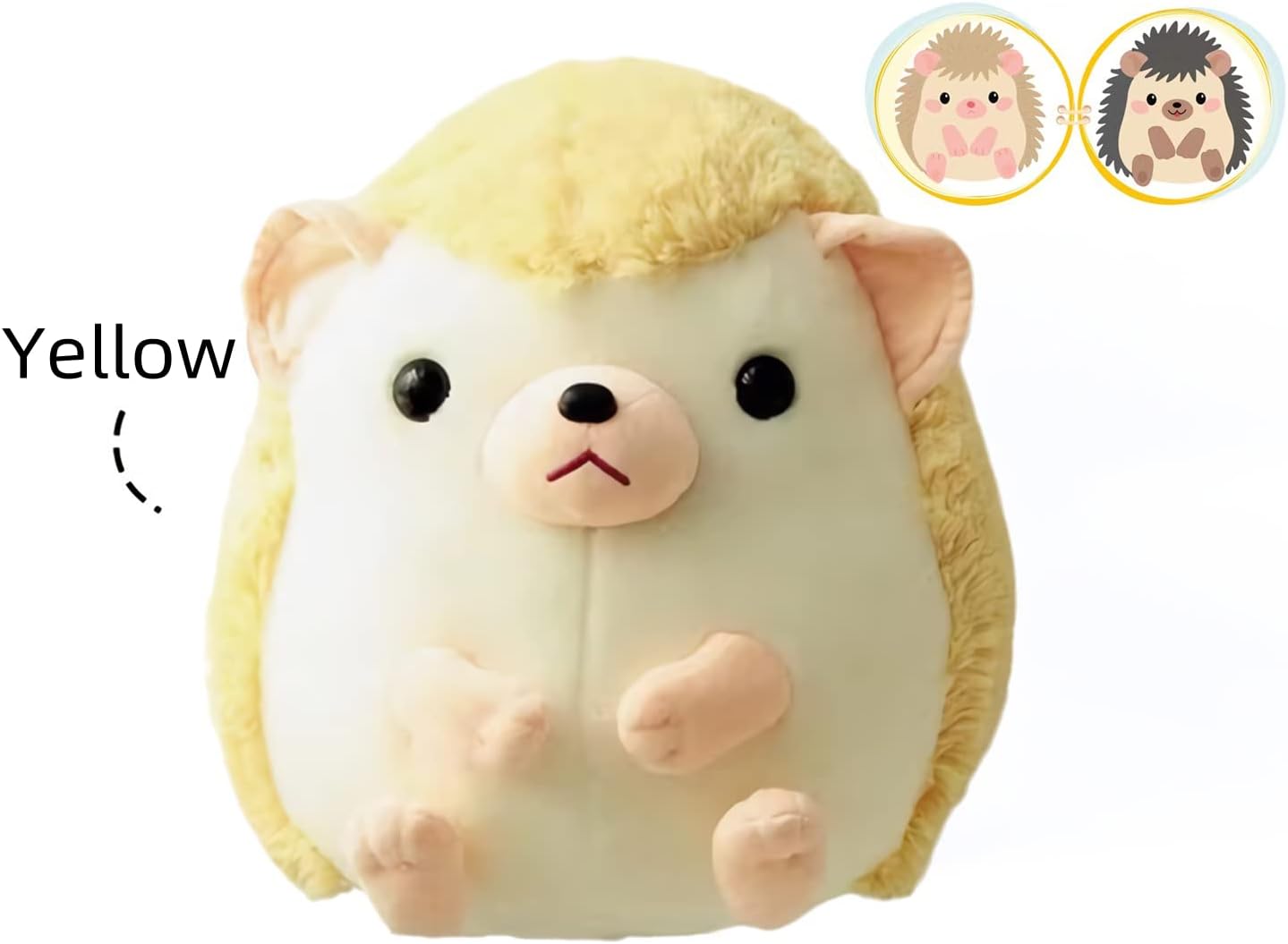Almohada corporal de peluche de erizo linda, almohada de peluche de erizo kawaii, muñecas de almohada de erizo gordito, juguetes de felpa súper