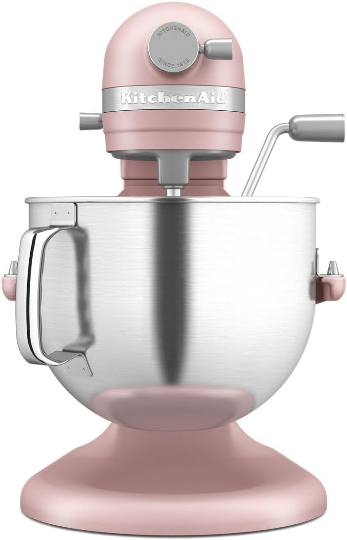 KitchenAid Batidora de pie elevadora de tazón de 7 cuartos de galón, rosa seca mate