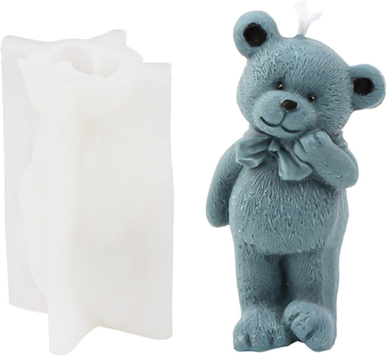 Molde de silicona para velas en forma de oso, molde para velas de bricolaje, molde de yeso, molde epoxi, kit de fabricación de velas, moldes de