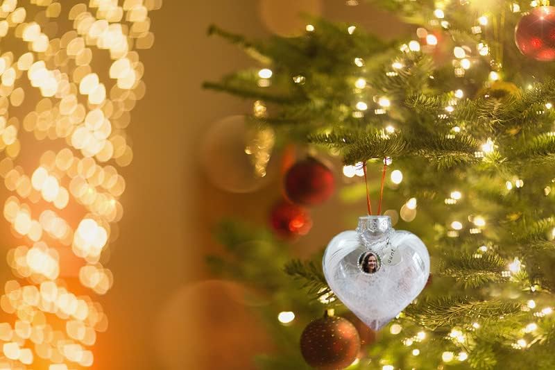 Adornos de Navidad  Decoración para árbol de Navidad  Adorno de bola de fotos personalizada, adorno de bola de Navidad inastillable para vacaciones,