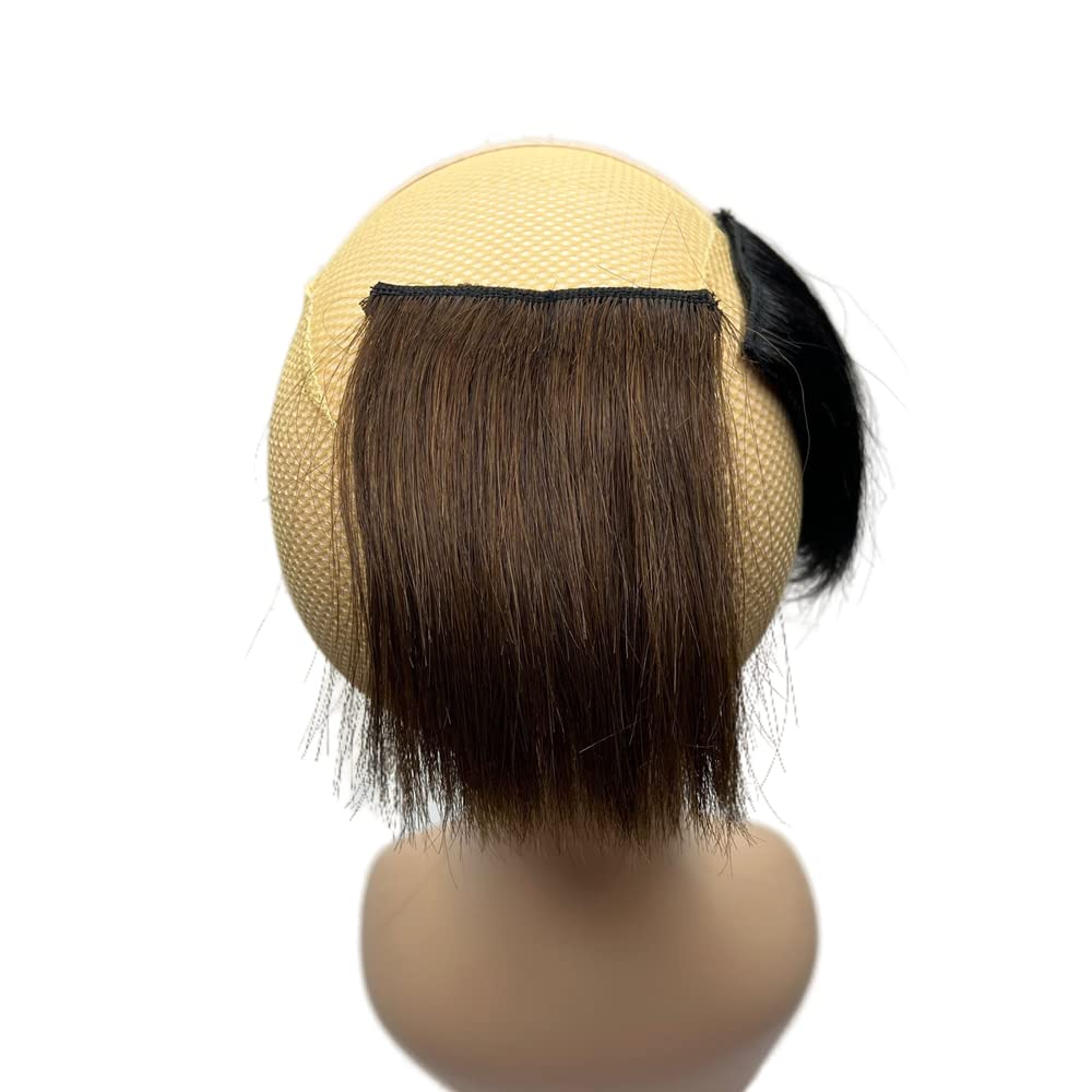 2 extensiones de cabello humano 100 % de 6 pulgadas, extensiones de cabello virgen brasileño con clip de volumen, extensiones de cabello virgen