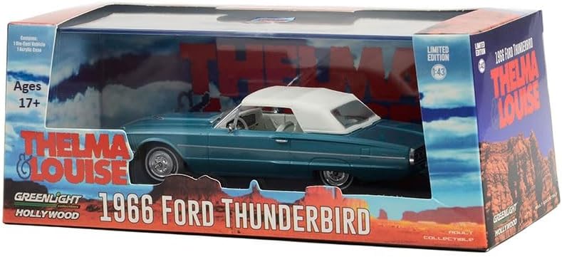 Greenlight Lake 86619 Thelma & Louise (1991) – 1966 Thunderbird Convertible (recarga) Escala 143 Diecast