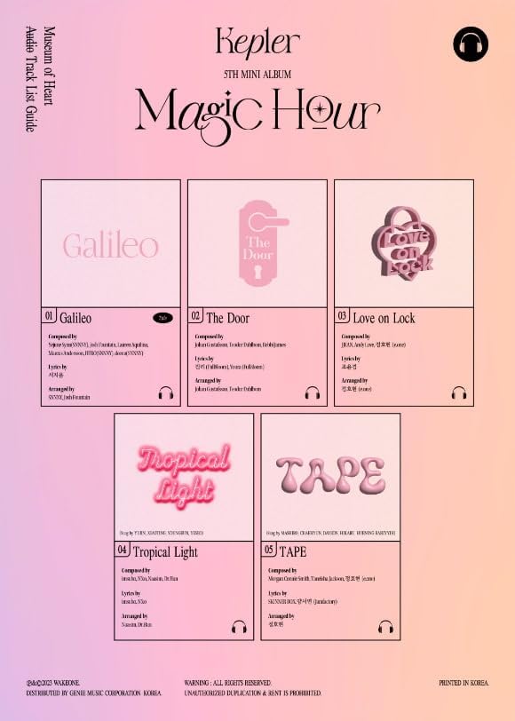 Kep1er Magic Hour 5 mini álbum versión aleatoria estándar CD+84p PhotoBook+2p PhotoCard+1ea pegatina+seguimiento sellado