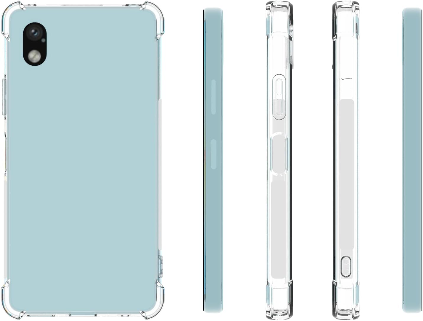 USTIYA Caso para Sony Xperia Ace III 3 Clear TPU cuatro esquinas cubierta protectora transparente suave funda