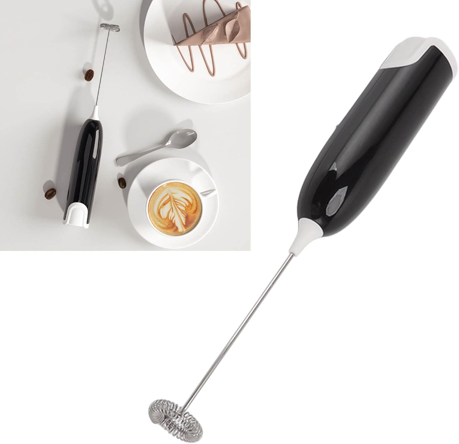 Espumador de leche eléctrico de mano para café, batidor de leche automático de mano para agitar, bar, cocina, bebida, capuchino, latte, matcha,