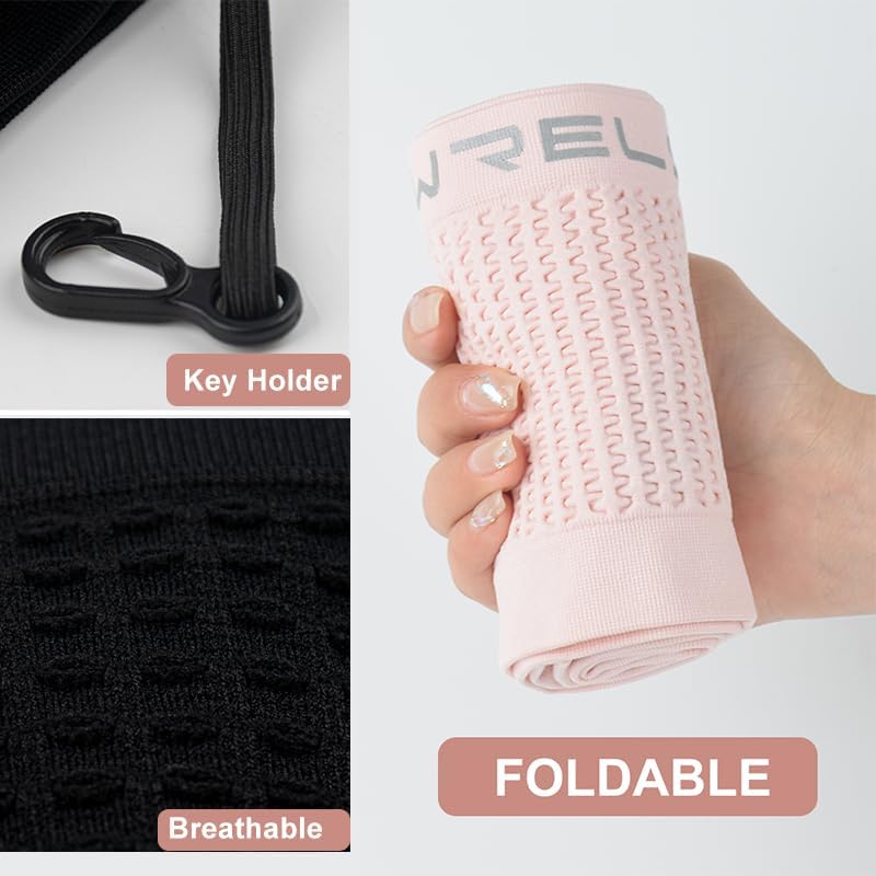 Cinturón ruuning delgado para mujeres y hombres, bolsa de cintura de viaje ligera para correr, senderismo, ciclismo, Negro –