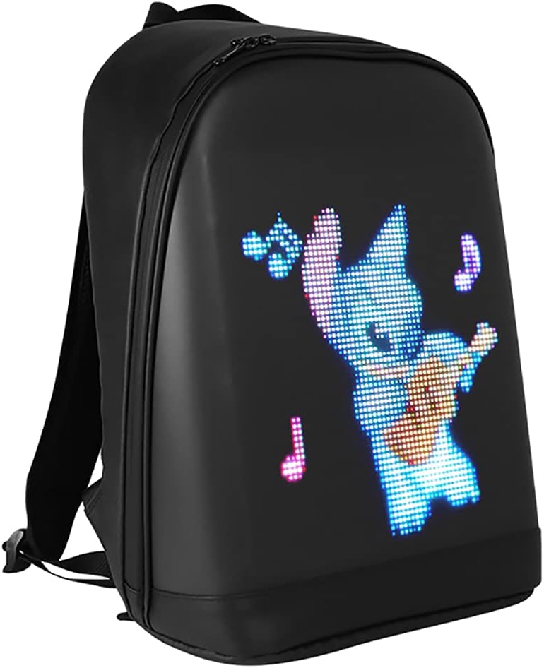 Mochila escolar LED inteligente para niños, mochila para computadora portátil, regalo de Navidad para niños, Negro -, Computadora portátil