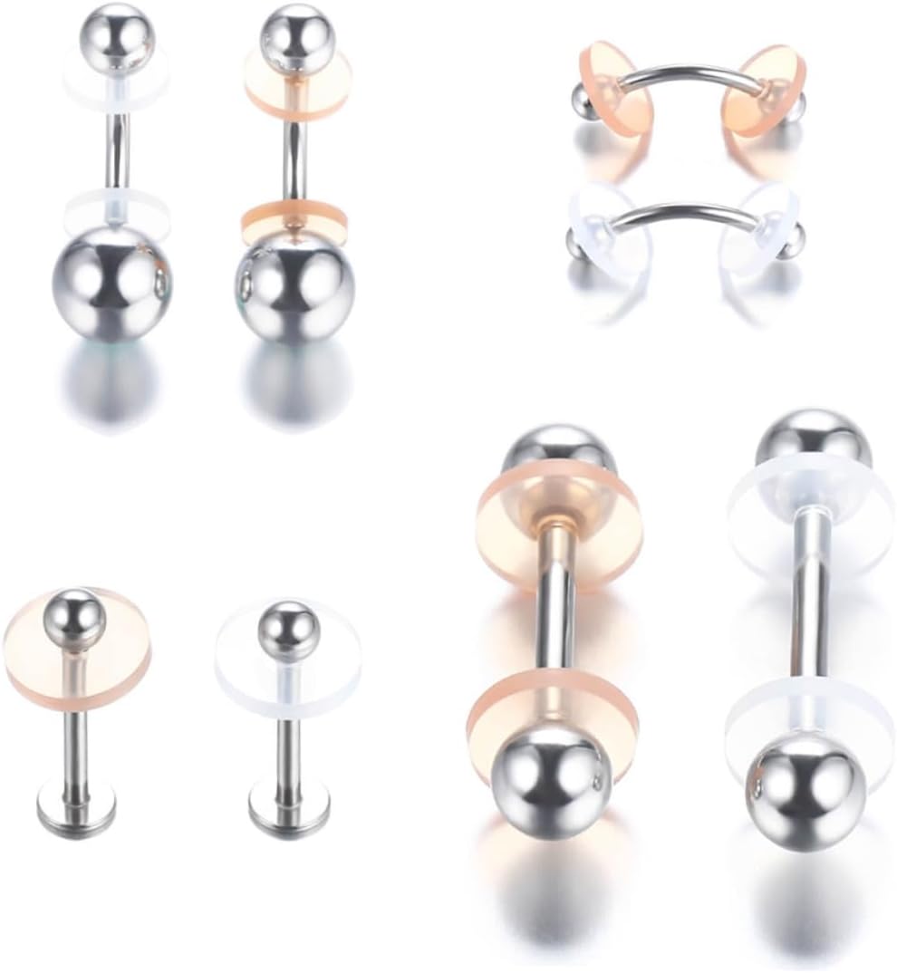 EXCEART 20 unids Junta invisible de silicona pendientes de silicona pendientes transparentes almohadillas de disco de silicona Piercing disco