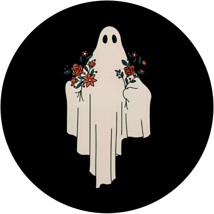 Groovy – PopSockets de fantasmas florales vintage para Halloween, temporada espeluznante, PopGrip estándar