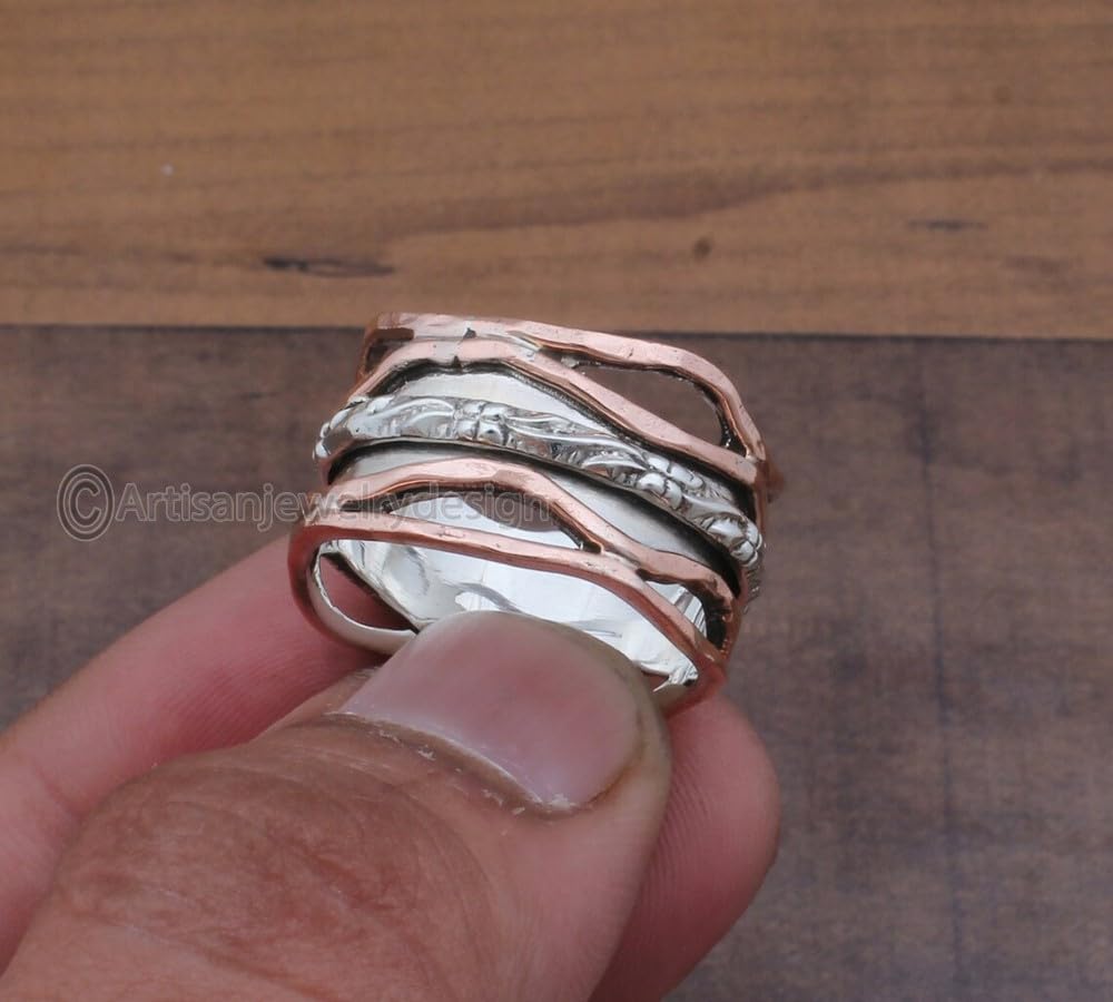 925 Sterling Silver Ring, Handmade Silver Ring, Everyday Spinner Ring, Spinner Band Ring, Statement Spinner Ring, Spiritual Silver Ring, Spinning