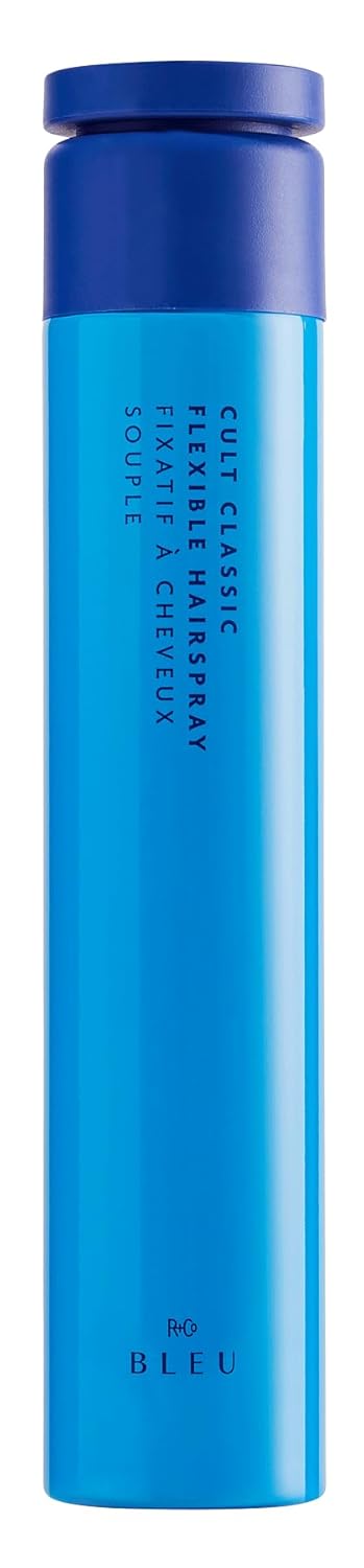 R+Co BLEU Cult Classic – Laca flexible para el cabello, textura táctil + brillo + bloquea la humedad, vegano, sostenible y libre de crueldad, 8.2