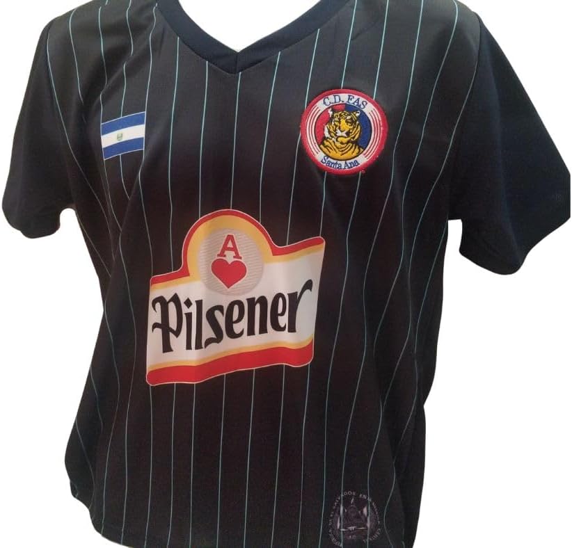 Camisa Azul Negro de Fas de El Salvador Camisa de visitante de Tu equipo de Futbol favorito del Pais Donde Tu Naciste, santaneco de Corazon – 2
