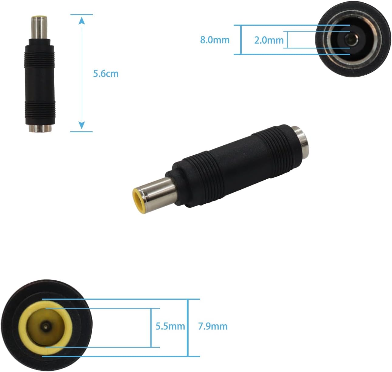 RIIEYOCA Cable de carga de automóvil de 0.315 pulgadas de CC, enchufe hembra para encendedor de cigarrillos de automóvil a DC8020 cable con