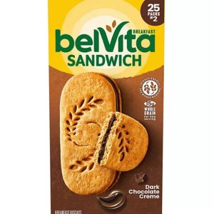 BelVita – Galletas de desayuno con crema de chocolate oscuro (25 unidades) BelVita – Galletas de desayuno con crema de chocolate oscuro (25 unidades)