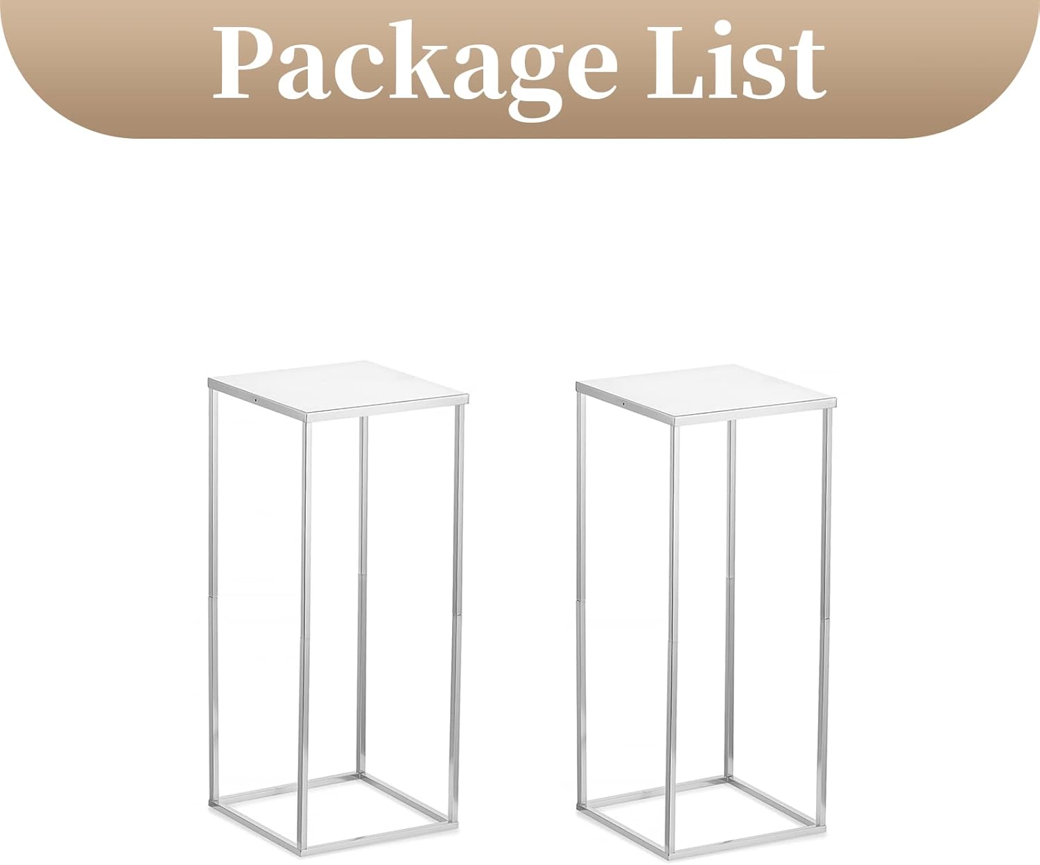 Sziqiqi Jarrón de centros de mesa de boda para mesas con platos, 2 piezas de columna de metal, soporte geométrico de flores de 23.6 pulgadas,