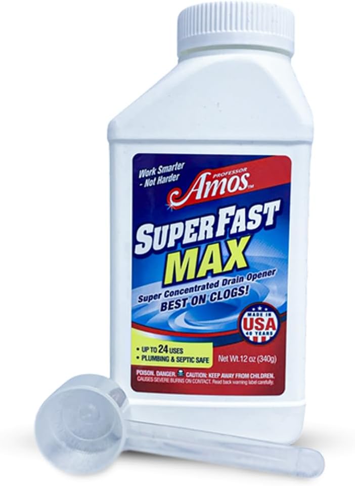 Professor Amos SuperFast Max Limpiador de Drenaje Concentrado en Polvo (12 oz)