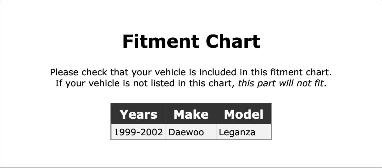 Kit de hardware de freno de disco delantero compatible con Daewoo Leganza 1999 2000 2001 2002 PC-113970