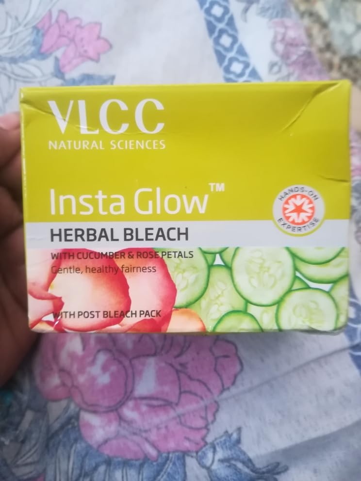 Vlcc Insta Glow – Blanqueador de hierbas con pepino y pétalo de rosa para la equidad, 1.90 oz