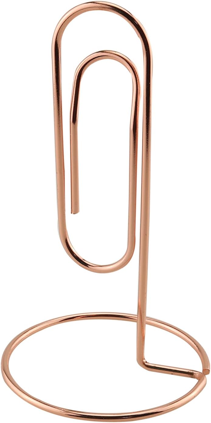 HJGarden 1 soporte para notas de estudio de oficina, clip de escritorio, soporte para notas, clip de papel, organizador de notas (oro rosa)
