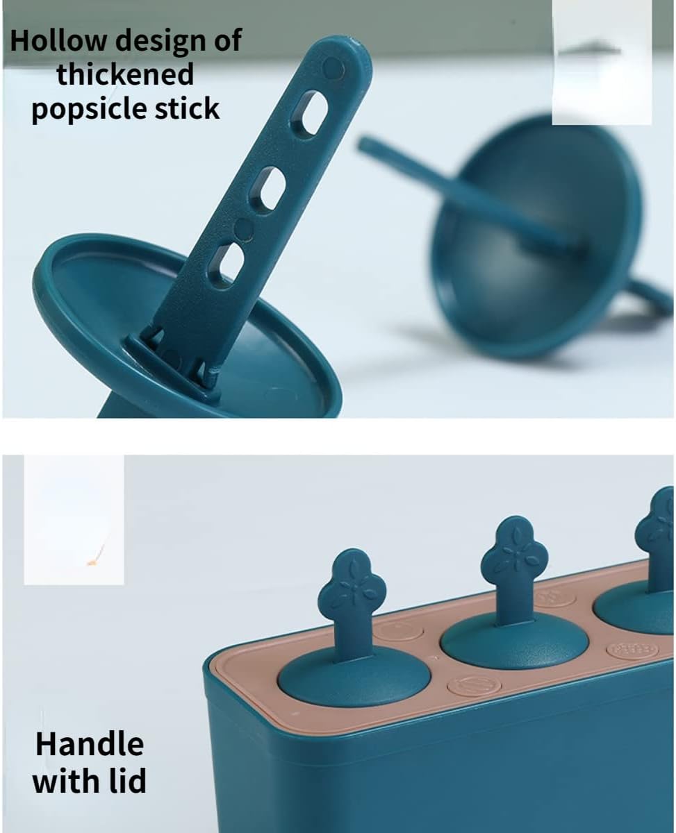 Juego de 4 moldes para paletas caseras de silicona para niños, moldes para helados de fácil liberación, moldes reutilizables para hacer bricolaje,