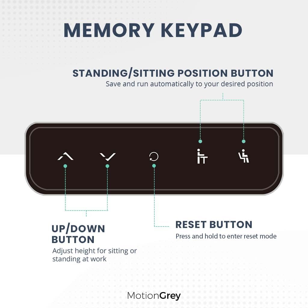 MOTIONGREY – Escritorio de pie ajustable en altura con motor eléctrico, escritorio ergonómico de pie, soporte de escritorio ajustable para