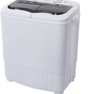 Lavadora portátil compacta con bomba de drenaje incorporada, 14.3 libras, cubierta gris, máquina de lavandería semiautomática para dormitorio de Lavadora portátil compacta con bomba de drenaje incorporada, 14.3 libras, cubierta gris, máquina de lavandería semiautomática para dormitorio de
