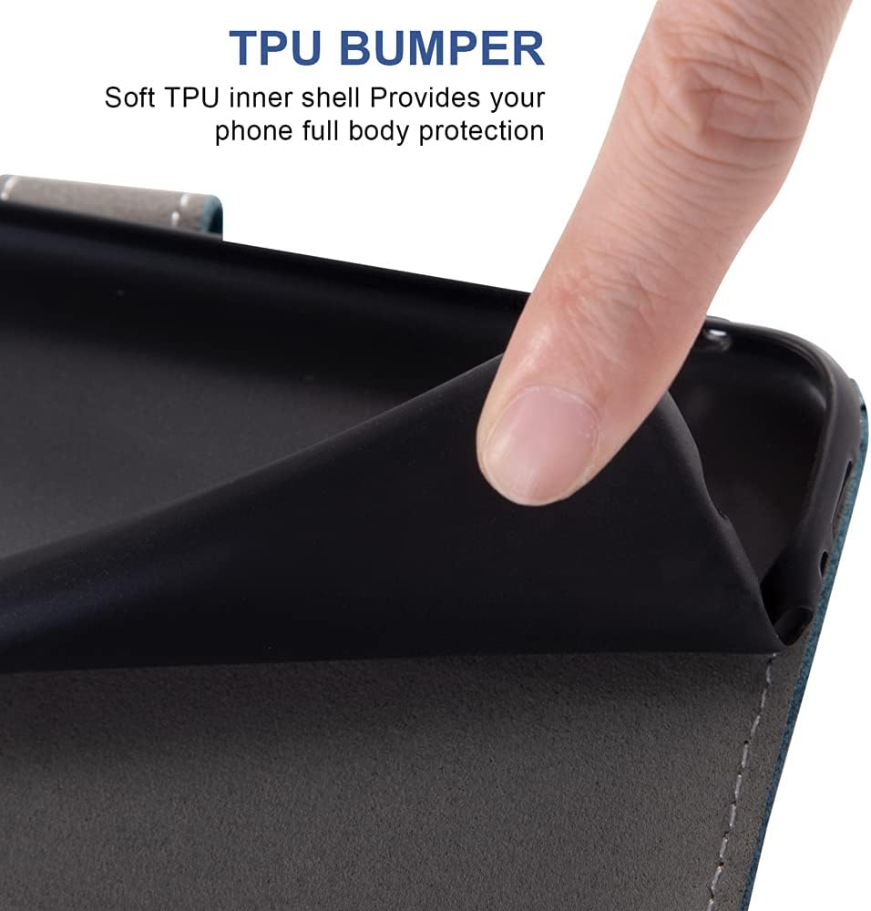 Asuwish Compatible con LG K50Q60X6K12 MAX – Funda tipo cartera y protector de pantalla de vidrio templado, funda abatible para tarjetas de crédito,