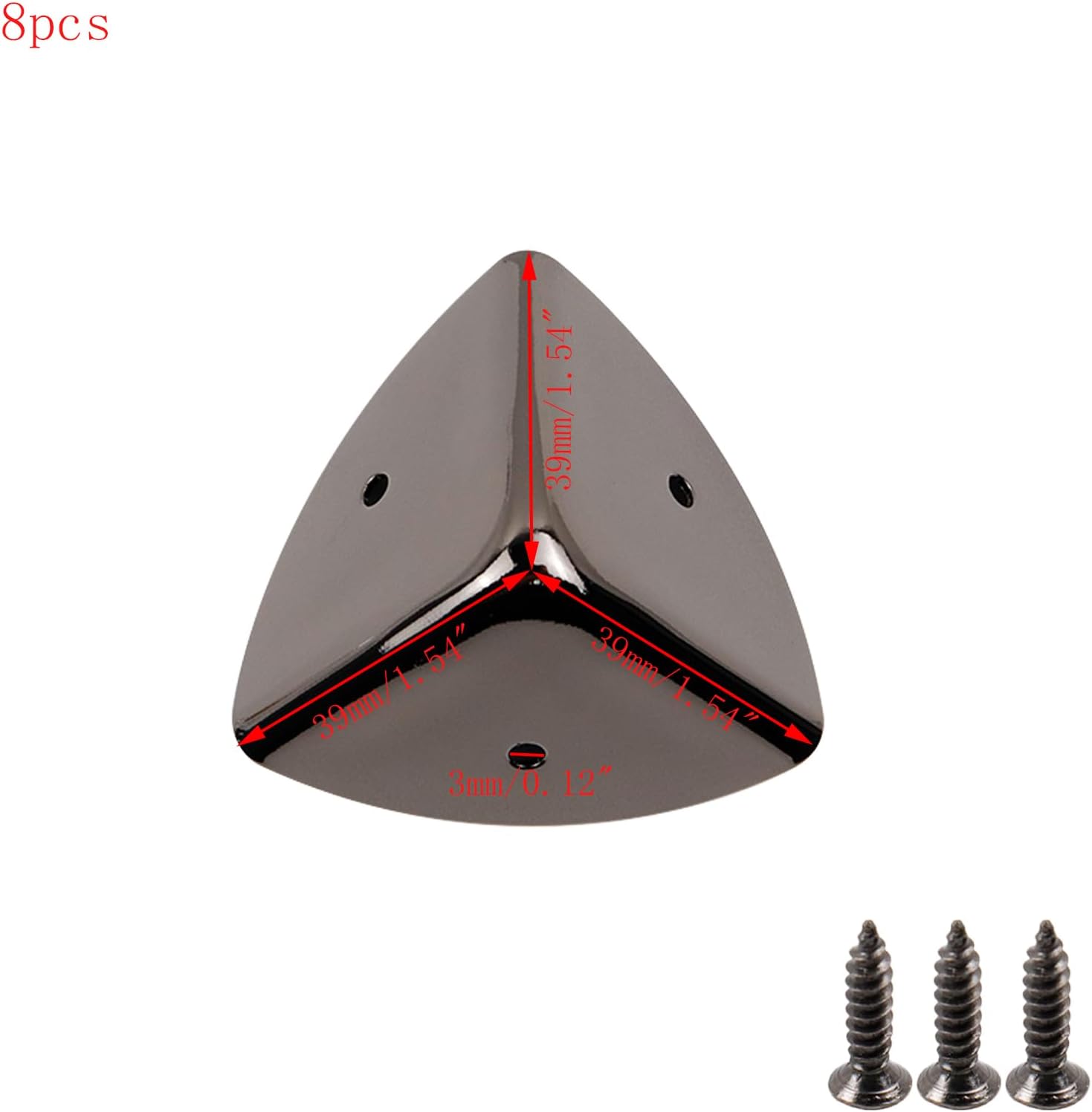 8 protectores de esquina triangular, protección de esquina de gabinete de 1.535 in1.54 pulgadas, protector de seguridad de esquina de mesa de madera