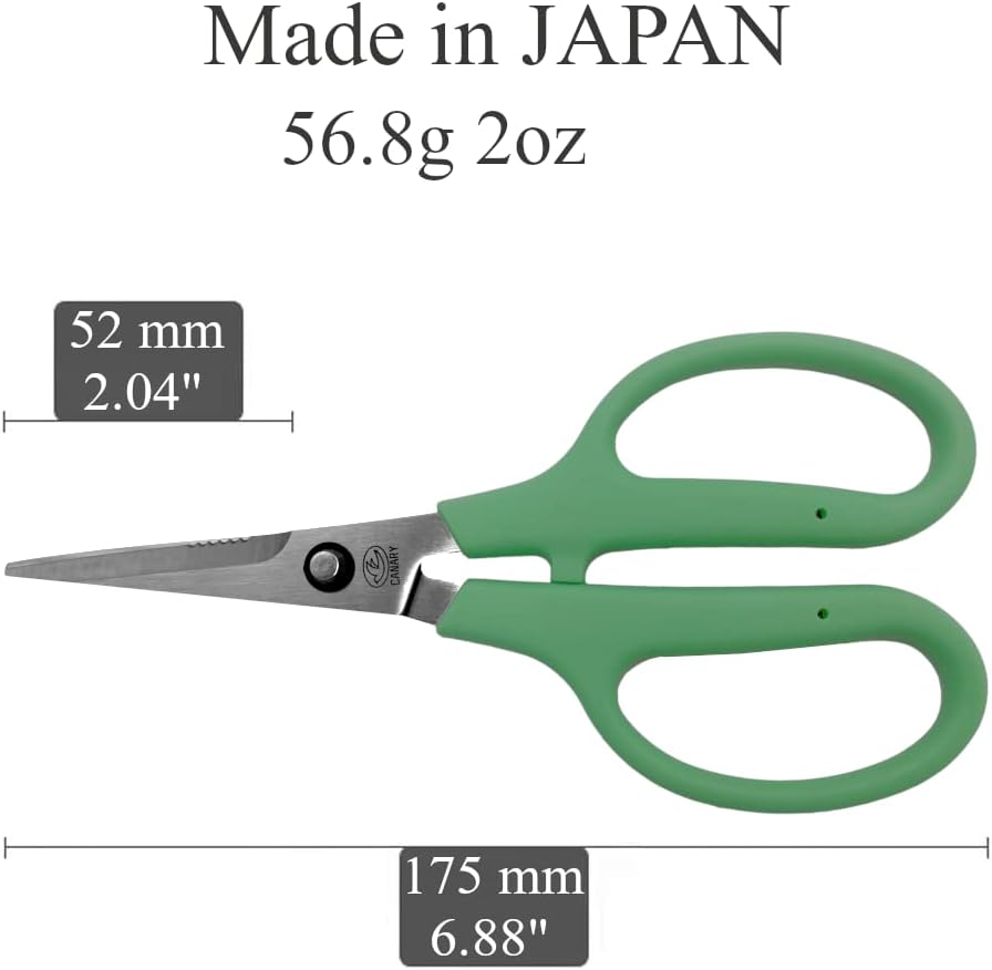 CANARY Tijeras japonesas para manualidades con cortador de alambre de 6.8 pulgadas, mango de agarre suave, hoja de acero inoxidable japonesa