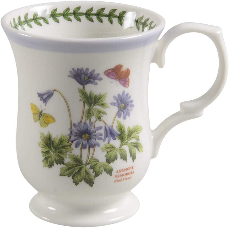 Portmeirion Jardín Botánico Terraza Lila Frontera Viento Flor Taza Porcelana Fina China