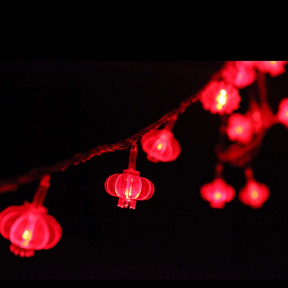 Amants01 – Tira de luces LED de 13 pies y 40 luces LED rojas a pilas para bodas, Año Nuevo chino, festival de primavera, decoración de fiesta,
