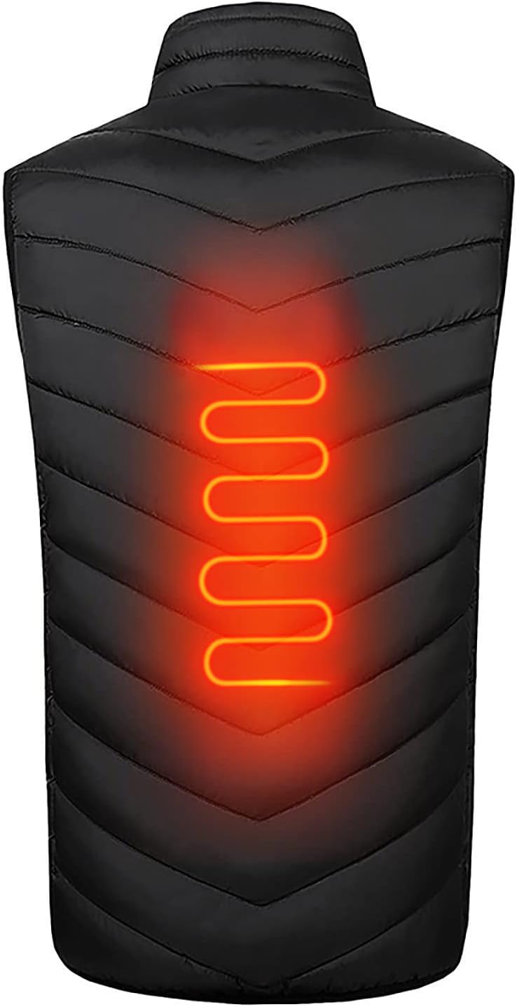 Chaleco térmico para mujeres y hombres, chaleco de calefacción recargable, ligero, para invierno, cálido, sin mangas, sin batería