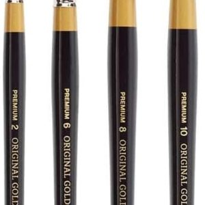 KINGART B-100 Premium – Juego de pinceles ovalados para pétalos florales de la serie 9930, oro sintético Taklon para acrílico, óleo, pintura de KINGART B-100 Premium – Juego de pinceles ovalados para pétalos florales de la serie 9930, oro sintético Taklon para acrílico, óleo, pintura de