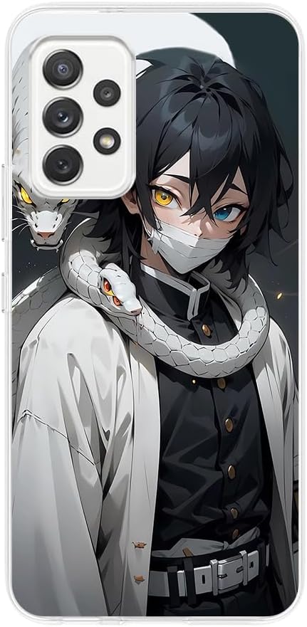 PONNYC Clear Slim Soft Transparente Durable Caucho Silicona TPU Fundas Fit Funda para Samsung Galaxy A52 5G Iguro Obanai Anime Japón 10