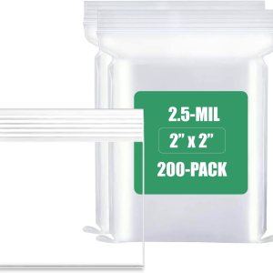 200 unidades, (2 x 2 pulgadas), bolsa transparente con cierre de cremallera de 2.5 mil de grosor, bolsas con cremallera, bolsas de plástico de 200 unidades, (2 x 2 pulgadas), bolsa transparente con cierre de cremallera de 2.5 mil de grosor, bolsas con cremallera, bolsas de plástico de