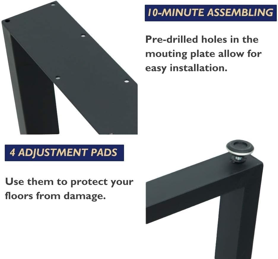 Patas de metal de 28 pulgadas, patas altas industriales modernas para mesa de café, patas de escritorio de metal negro, forma triangular, base para