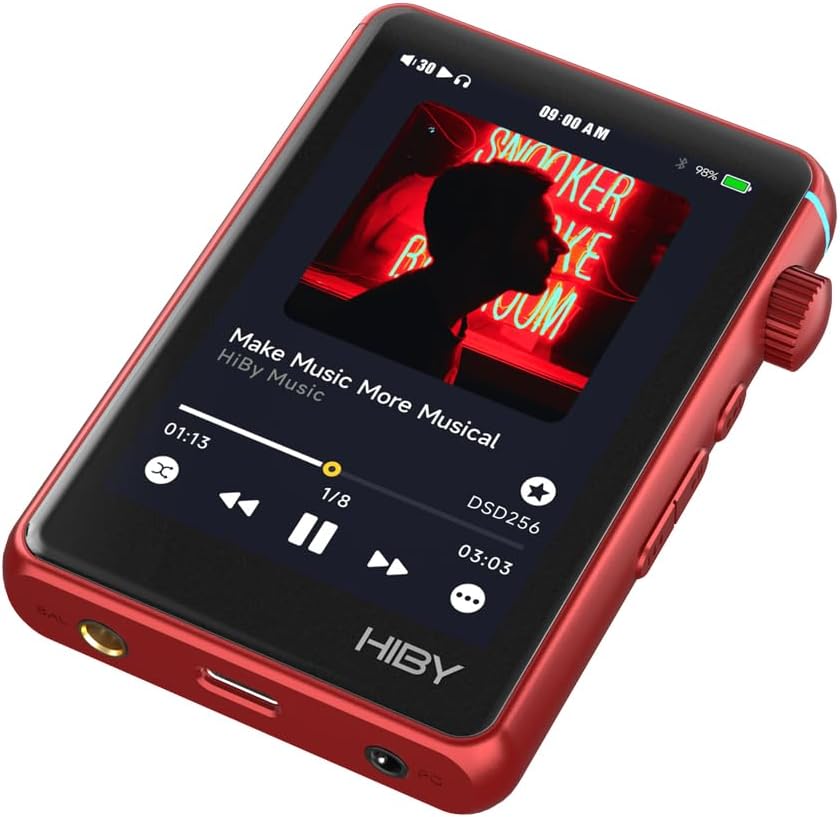 HiBy R3 II (Gen 2) Reproductor de audio sin pérdida de alta fidelidad – Portátil con Bluetooth, WiFi, DSD, PCM, transmisión MQA, Dual ESS ES9219C,