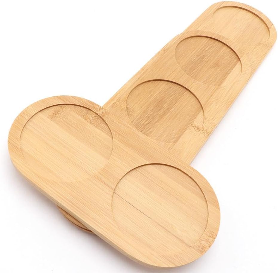 Bandeja de molino de sal y pimienta, bandeja de bambú de té, juego de 2 recipientes redondos de sal de azúcar, contenedor de molino de pimienta para