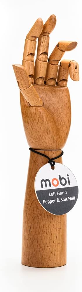 MOBI Práctico molinillo de sal y pimienta a la izquierda..