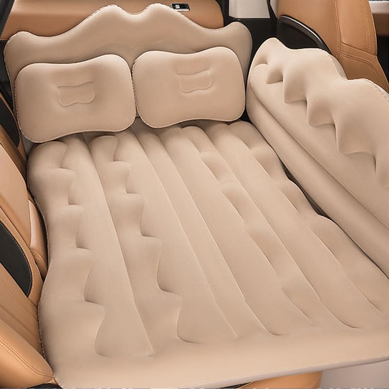 Colchón de aire para SUV, cojín de cama de campamento, almohada inflable en forma de corona, cama de aire gruesa para auto con bomba de aire,
