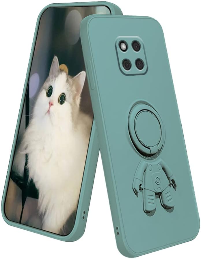 Funda compatible con Huawei Mate 20 Pro con soporte creativo de patrón de astronauta verde, funda para teléfono Huawei Mate 20 Pro con soporte de