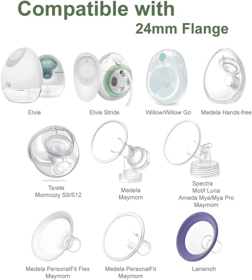 Maymom Inserto de brida de 0.512 in compatible con Elvie SingleDouble Electric, Elvie Stride Cup (0.945 in), compatible con Medela PersonalFit Flex