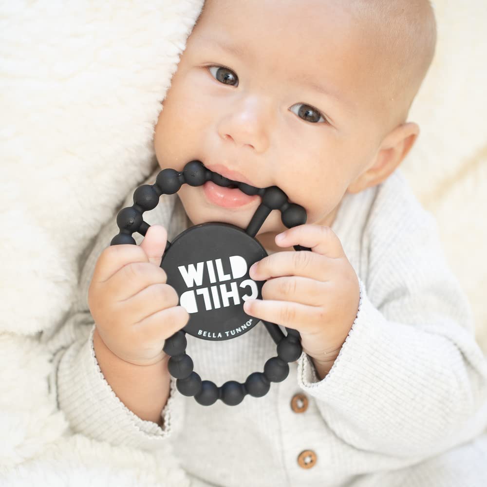 Bella Tunno Happy Teether – Juguete de mordedor suave y de fácil agarre para bebé, anillo de mordedor de silicona para ayudar a calmar las encías,