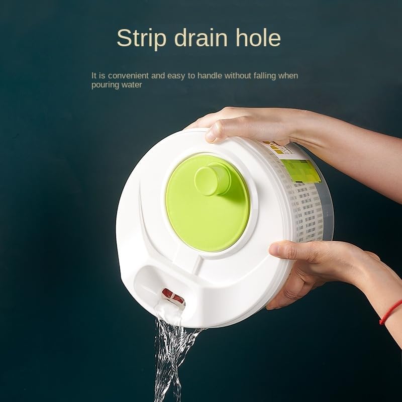 Escurridor de ensaladas, secadora de verduras fácil de usar Pro Pump Spinner con cuenco, colador y sistema de drenaje integrado para ensaladas