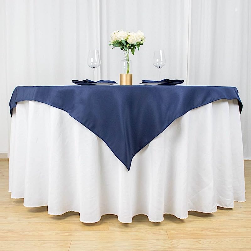 Mantel cuadrado de poliéster de 54 pulgadas color azul marino de alta calidad, para decoración de bodas, fiestas, eventos, catering, comedor y cocina