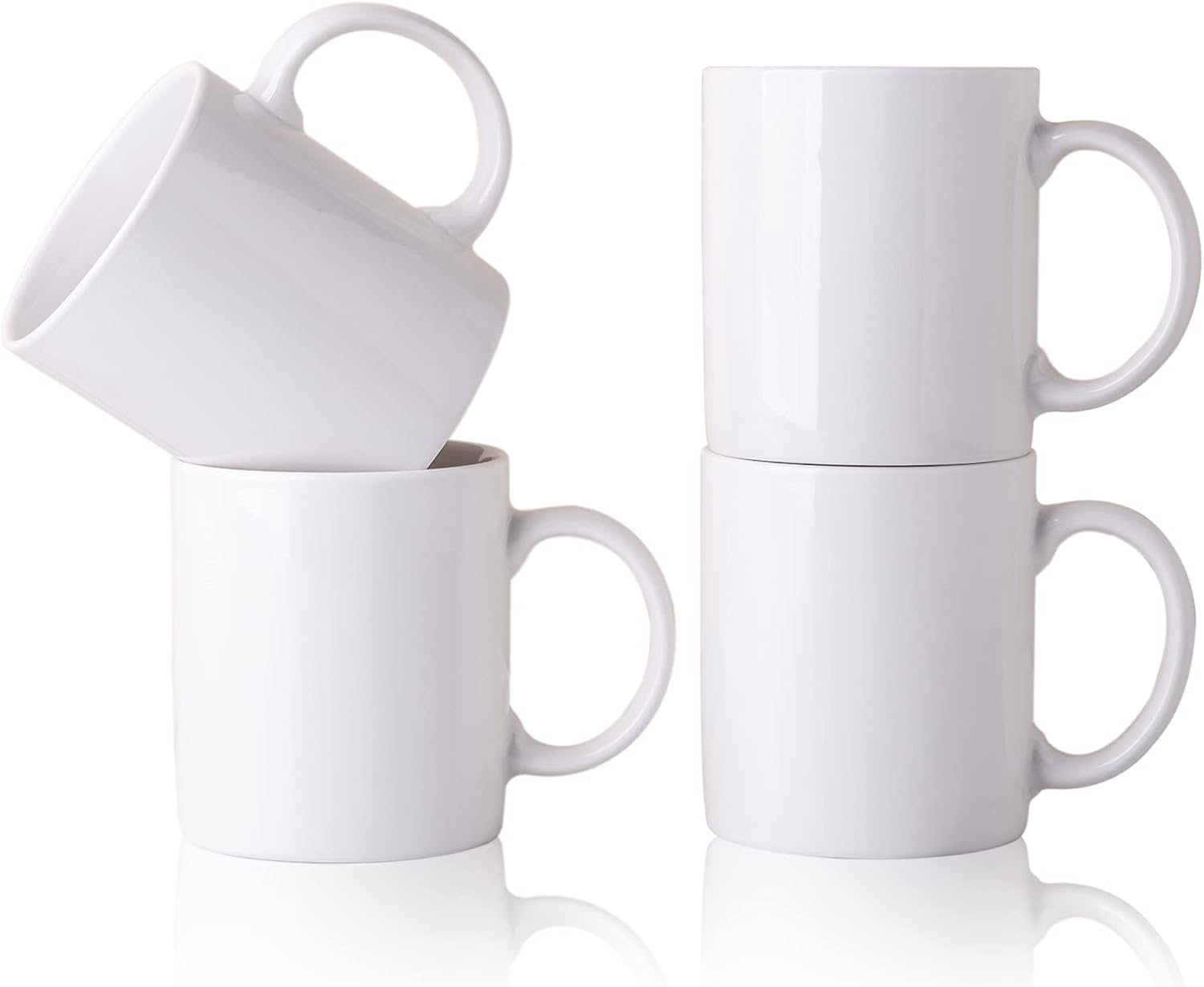 Tazas de sublimación en blanco, tazas de sublimación de cerámica blanca de 12 onzas, tazas a granel para café, leche, café con leche, cacao